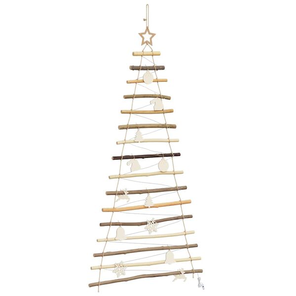 vidaXL Christmas Tree with 80 LEDs Natural 150 cm Solid Ash Wood