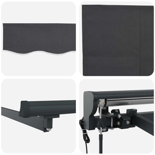 vidaXL Retractable Awning Anthracite 400 x 300 cm Polyester and Metal