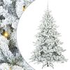 vidaXL Artificial Hinged Christmas Tree White 180 cm PVC and Steel