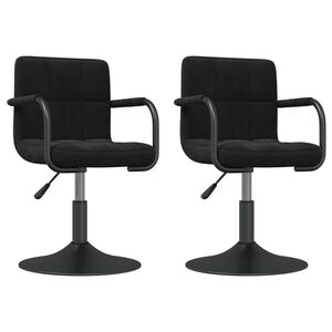 vidaXL Swivel Dining Chair | Set of 2 | Black