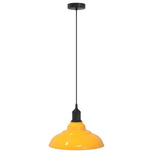 vidaXL Pendant Lamp Height Adjustable E27 Gloss Yellow Ø 31 cm Metal