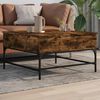 vidaXL Coffee Table Smoked Oak 80x80x45 cm Engineered Wood and Metal