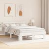 vidaXL Bed Frame with Headboard White 140 x 200 cm Solid Pine Wood