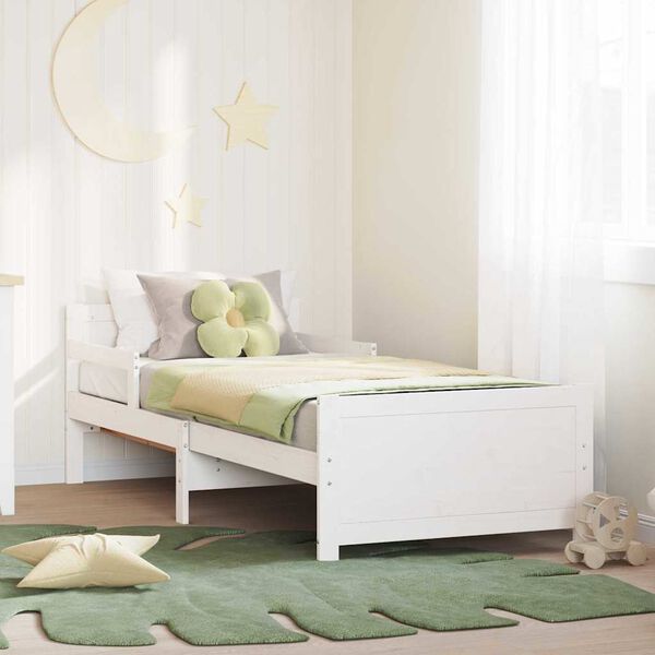 vidaXL Bed Frame with Headboard White 80 x 200 cm Engineered Wood