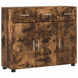 vidaXL Sideboard FLORIN 88.5 x 30.5 x 73 cm Smoked Oak Engineered Wood