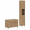 vidaXL 2 Piece Bathroom Cabinet Set BREDA Artisan Oak Engineered Wood