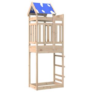 vidaXL Play Tower Brown 85 x 52.5 x 239 cm Solid Pine Wood