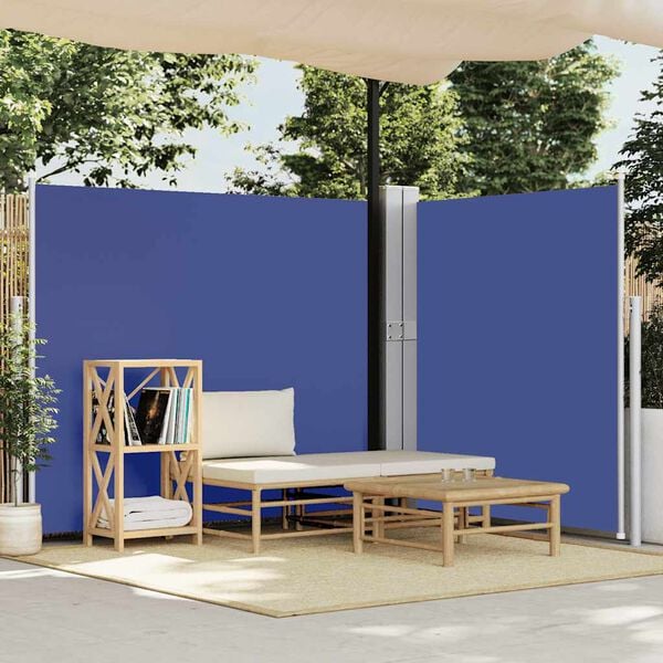 vidaXL Patio Retractable Side Awning 170x1200 cm Blue