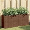 vidaXL Garden Planter with 2 Pots Brown 90x20x40 cm Poly Rattan