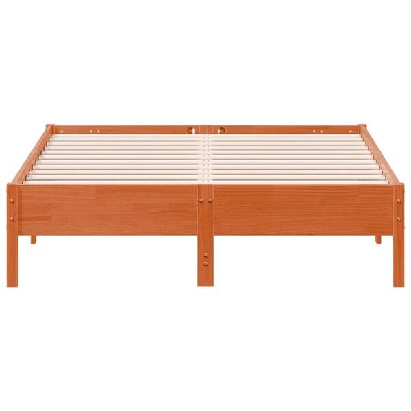 vidaXL Bed Frame without Mattress Wax Brown 120x190 cm Small Double Solid Wood Pine