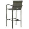 vidaXL 5 Piece Outdoor Bar Set with Armrest Poly Rattan Grey