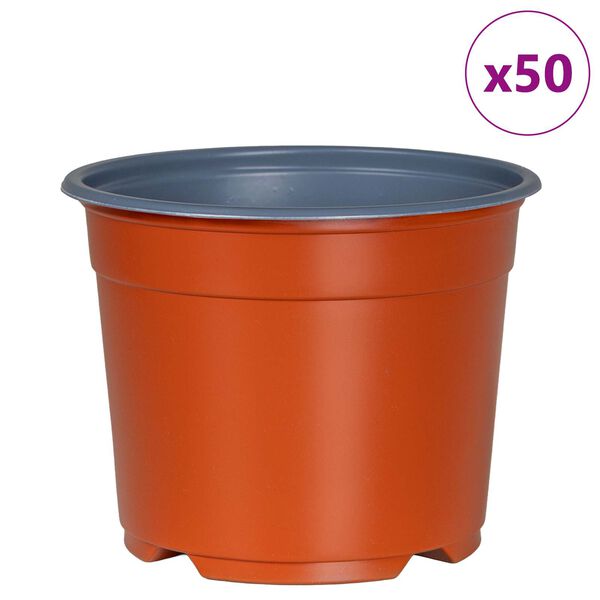 vidaXL Flower Pot 50 pcs Ceramic &Oslash; 10 x 8 cm Plastic