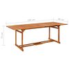vidaXL Garden Dining Table 220x90x75 cm Solid Acacia Wood
