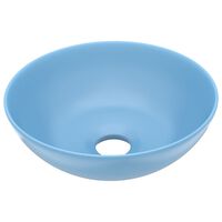 vidaXL Bathroom Sink Ceramic Light Blue Round
