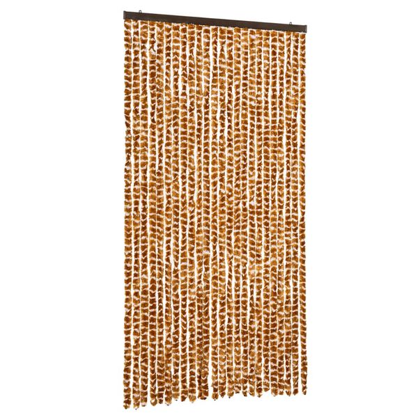 vidaXL Fly Curtain Ochre and White 100x230 cm Chenille