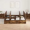 vidaXL Storage Bed Frame Smoked Oak 200 x 200 cm Engineered Wood