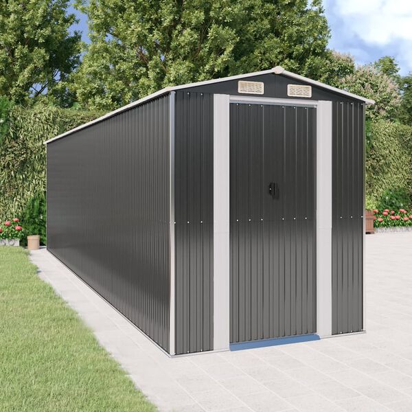 vidaXL Garden Shed Anthracite 192x689x223 cm Galvanised Steel
