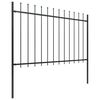 vidaXL Garden Fence Woerden with Spear Top Steel 181x120 cm Black