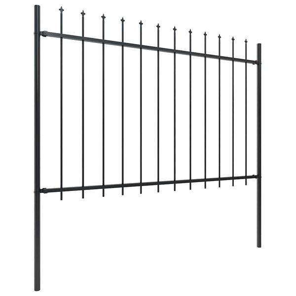 vidaXL Garden Fence Woerden with Spear Top Steel 181x120 cm Black