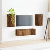 vidaXL TV Wall Cabinet Set Wall-mounted 4 pcs Old Wood Engineered Wood