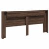 vidaXL Headboard Cabinet with LED Brown Oak 220x16.5x103.5 cm