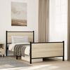 vidaXL Metal Bed Frame without Mattress Sonoma Oak 107x203 cm