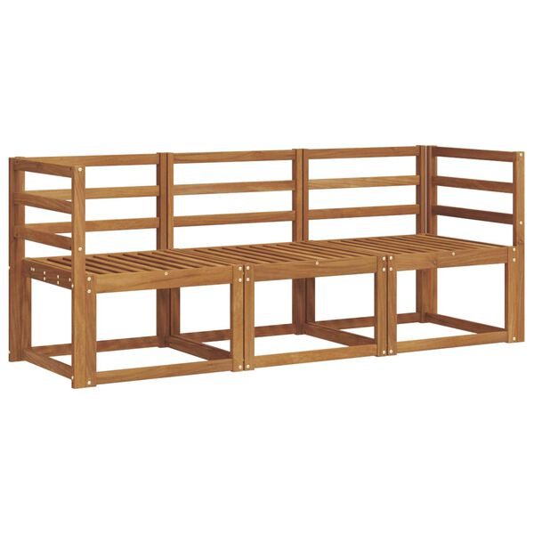 vidaXL Outdoor Sofa Set 3 pcs Natural Solid Acacia Wood