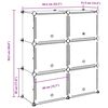vidaXL Storage Cube Organiser with 6 Cubes and Doors Black PP
