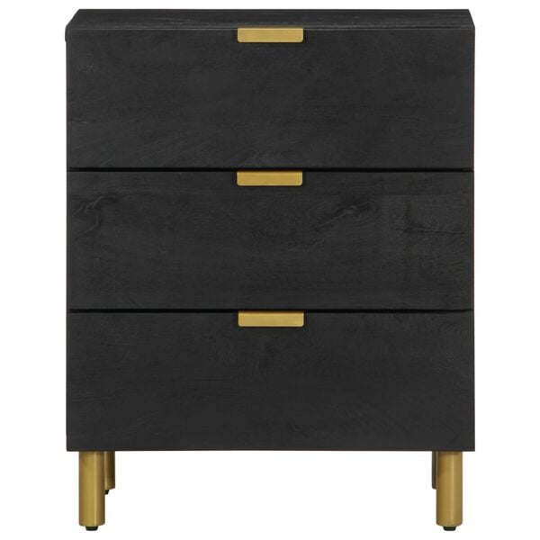 vidaXL Bedside Cabinet Black 50x33x62 cm Engineered Wood