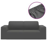 vidaXL 2-Seater Stretch Couch Slipcover Anthracite Polyester Jersey