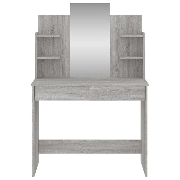 vidaXL Dressing Table with Mirror Grey Sonoma 96x39x142 cm