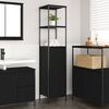 vidaXL Bathroom Cabinet with Shelves Black Oak 36x35x165 cm