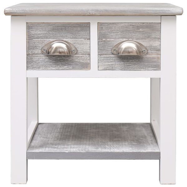 vidaXL Side Table Grey 40x40x40 cm Paulownia Wood