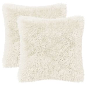 vidaXL Cushion Cover 2 pcs HEERLEN White 30 x 30 cm PV Fleece