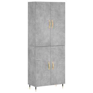 vidaXL Highboard Concrete Grey 69.5x34x180 cm Engineered Wood