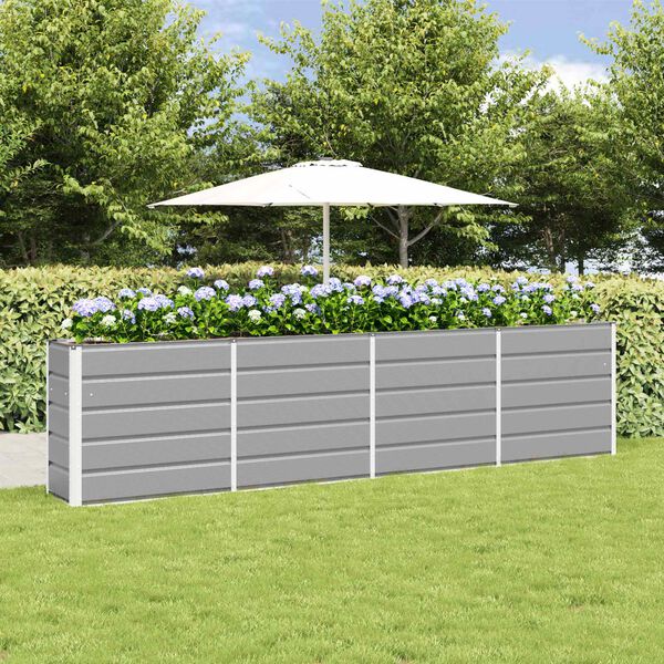 vidaXL Planter Light Grey 320 x 40 x 75 cm Steel
