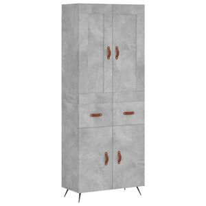 vidaXL Highboard Concrete Grey 69.5x34x180 cm Engineered Wood