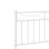 vidaXL Metal Bed Frame without Mattress with Footboard White 193x203cm