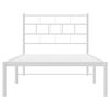 vidaXL Metal Bed Frame without Mattress with Headboard White 75x190cm