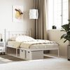 vidaXL Metal Bed Frame without Mattress with Headboard White 107x203cm