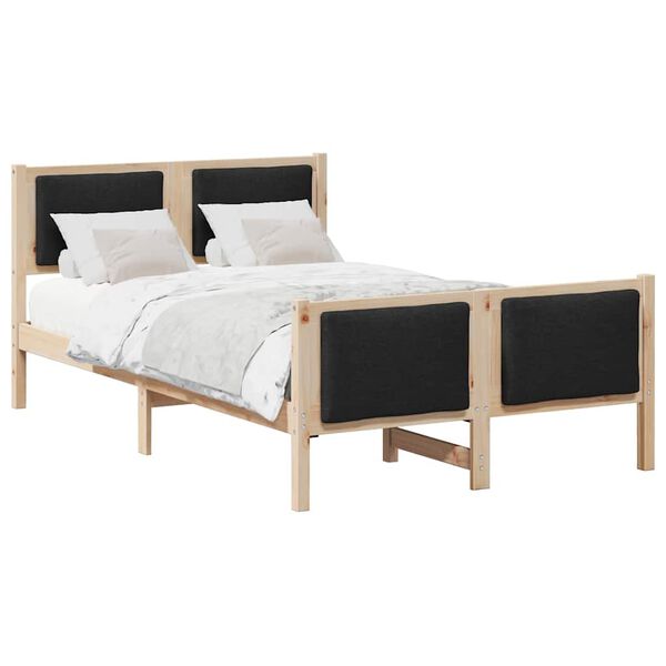 vidaXL Bed Frame with Headboard Black 120 x 190 cm Fabric
