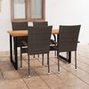 vidaXL 5 Piece Garden Dining Set Poly Rattan Brown