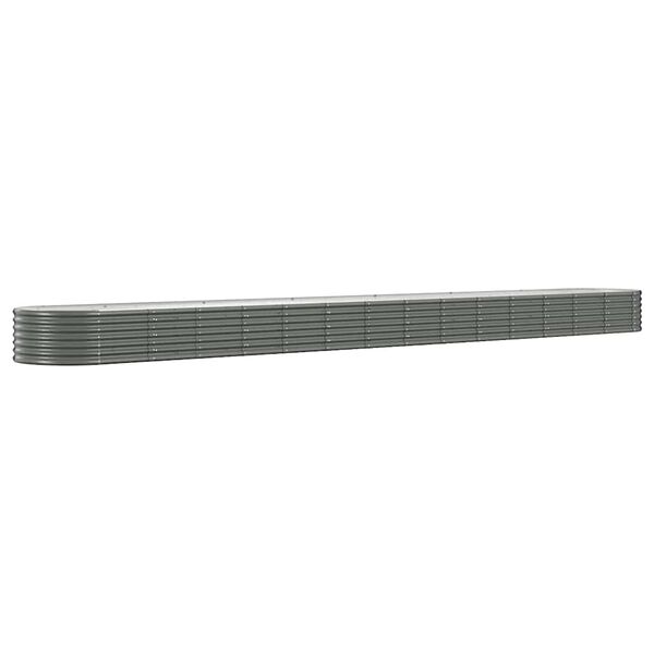 vidaXL Garden Raised Bed Galvanised Steel 620x80x36 cm Grey