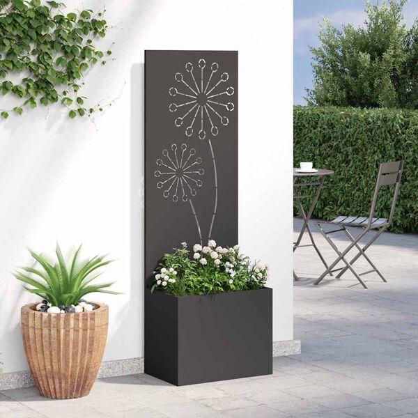 vidaXL Garden Privacy Screen Black 50 x 140 cm Cold-rolled steel