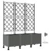 vidaXL Garden Planter with Irrigation&Wheels 3 pcs Light Grey PP