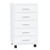 vidaXL Drawer Cabinet with Castors High Gloss White Engineered Wood