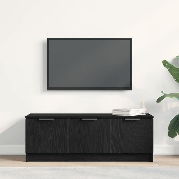 vidaXL TV Cabinet Black Oak 102 x 35 x 36.5 cm Engineered Wood