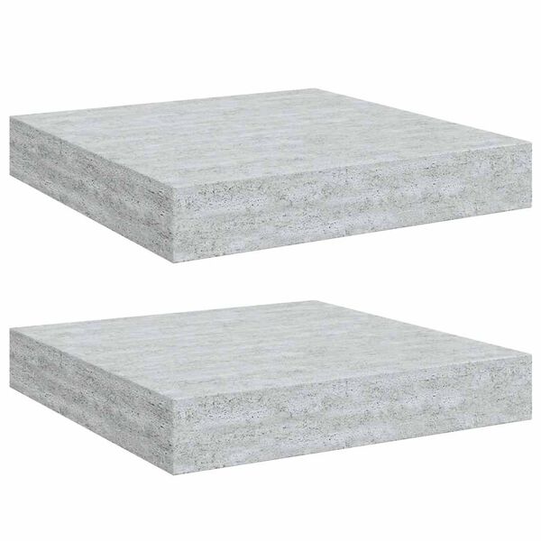 vidaXL Floating Wall Shelves 2 pcs Concrete Grey 23x23.5x3.8 cm MDF