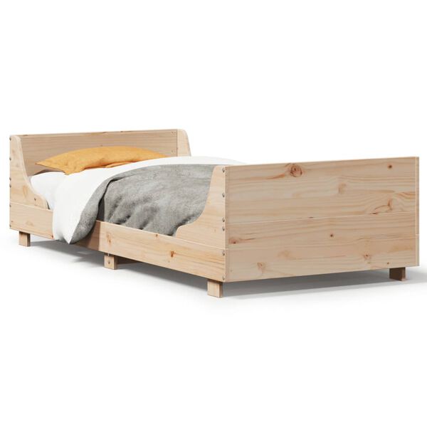 vidaXL Bed Frame without Mattress 75x190 cm Small Single Solid Wood Pine