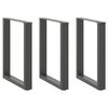 vidaXL Dining Table Legs U-Shaped 3 pcs Anthracite 70x(72-73) cm Steel
